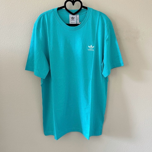 Adidas Semi-Mint Rush Trefoil Cotton Short Sleeve Tee / T-Shirt NWT Size L - Picture 1 of 9